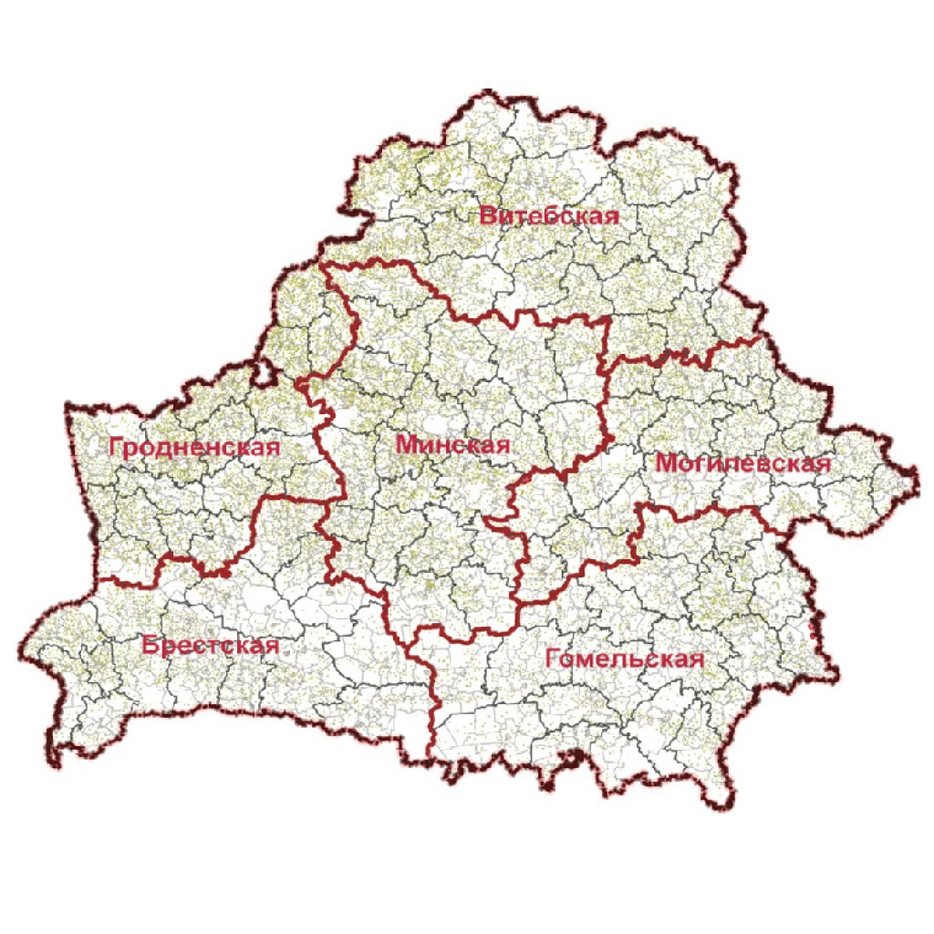 Контурная карта Беларуси